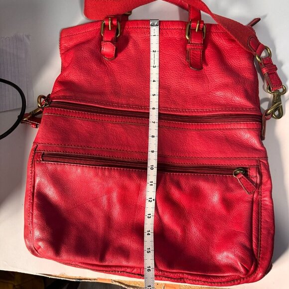 Authentic Fossil Explorer Foldover Crossbody RED. - Picture 5 of 7